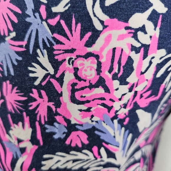 EUC Lilly Pulitzer Sophie Ruffle Dress Bright Navy Swing Of Things 3/4 Sleeve XS - Picture 6 of 13